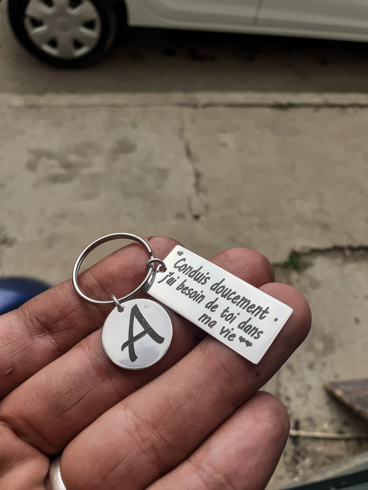Porte-clé 2 pièces en argent