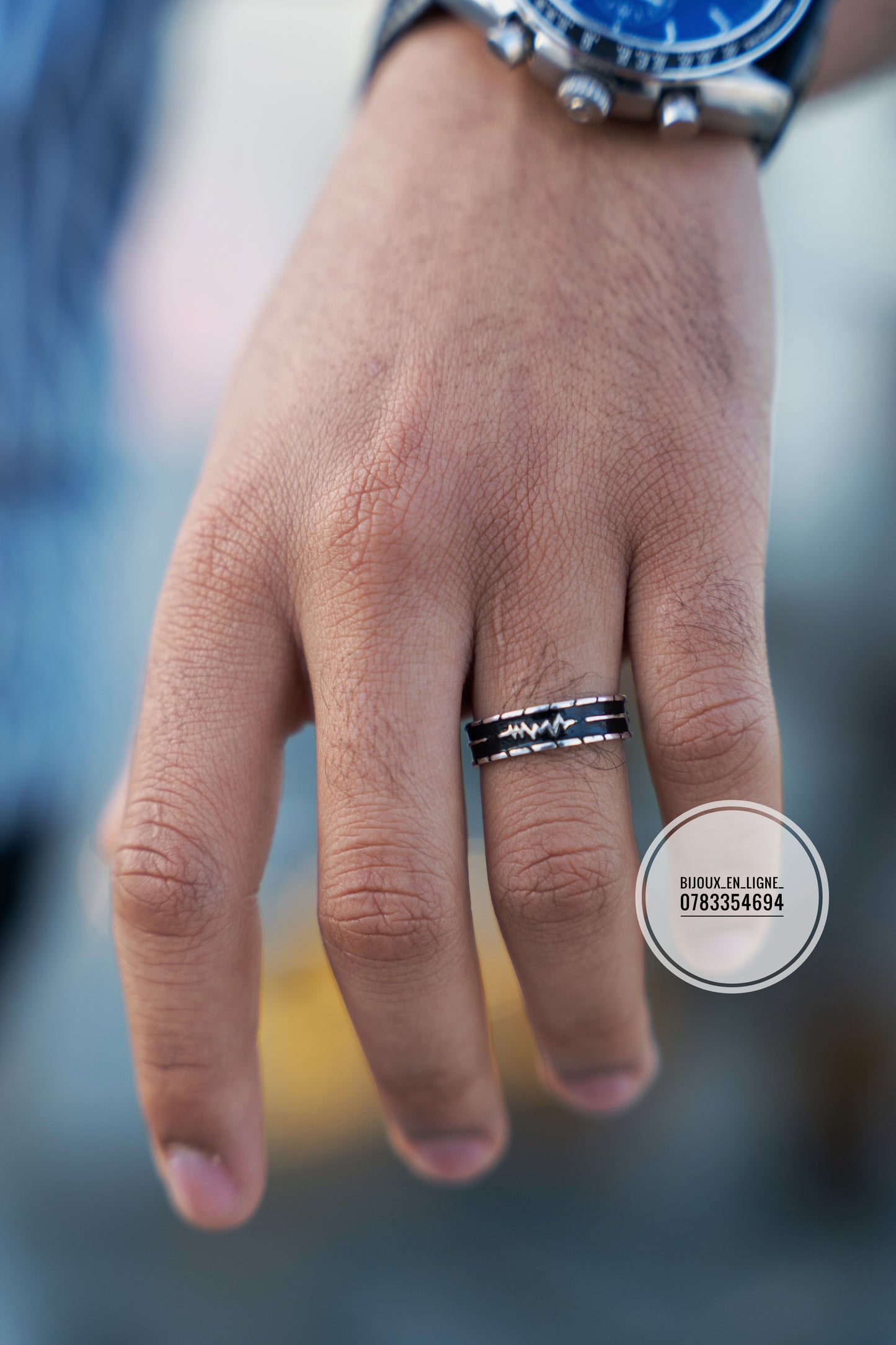 Bague battement noir