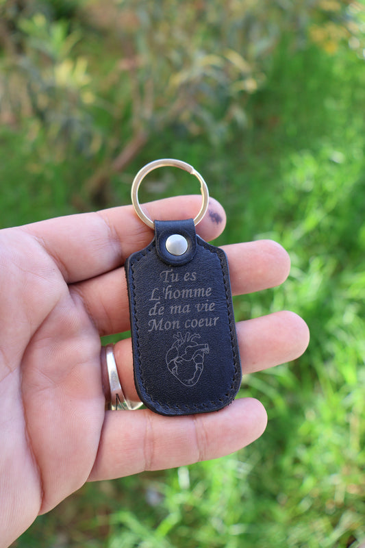 Porte cle cuir
