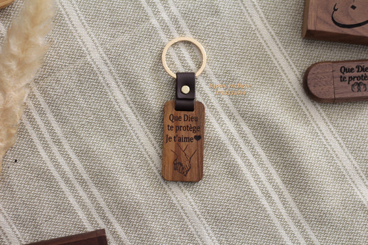 Porte-clé en bois luxe