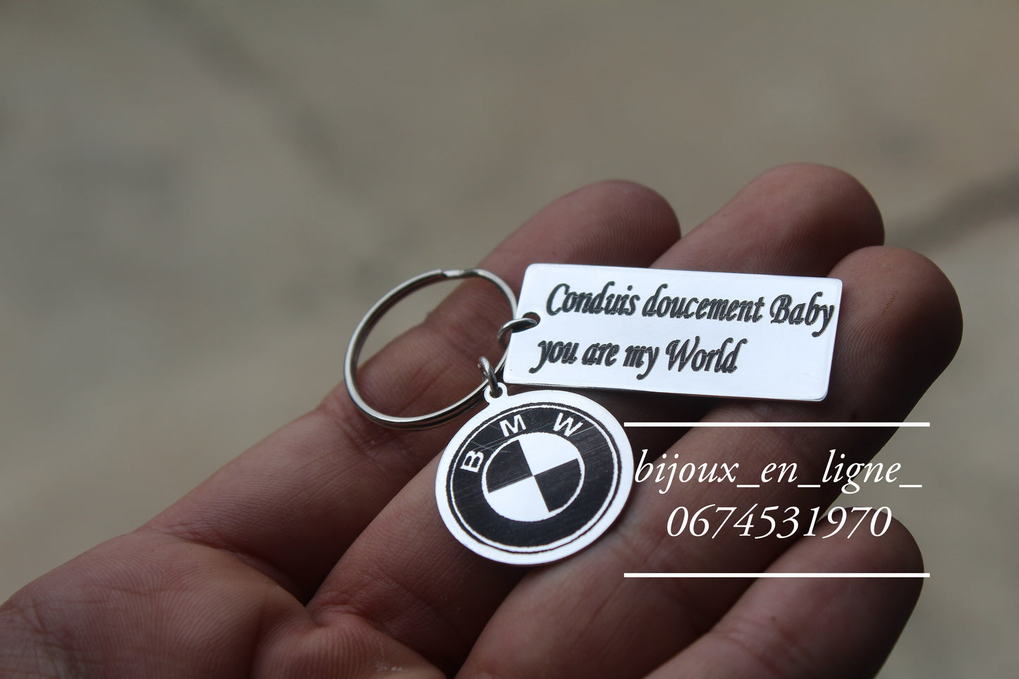 Porte-clé 2 pièces en argent